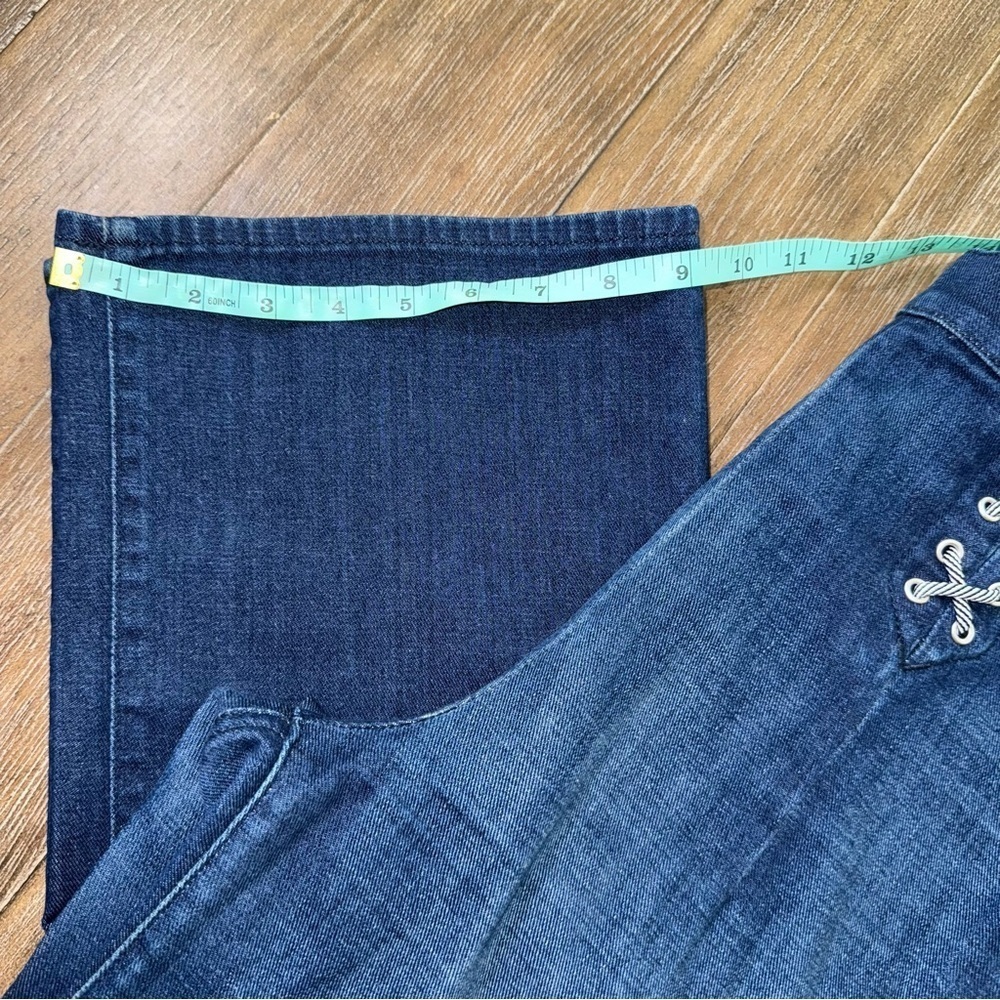 J Brand High Rise Boot Crop Jean Joan Lace Up Blue - Picture 3 of 11